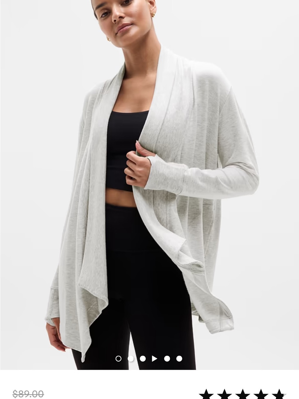 Athleta Draped Open-Front Cardigan